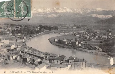 Grenoble — L'Île Verte et les Alpes — LL. Éditeur LL. N° 13