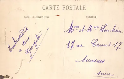 Les Parterres et l'Avenue des Tilleuls du Château de Thoiry (S.-et-O.) — éditeur Lesieur à Thoiry, n° de série non visible — पीछे