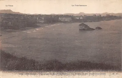 Biarritz — Vue prise du haut du Phare — La Rhune et les Trois-Couronnes — Marcel Délboys, phototypie, Bordeaux, n° 266