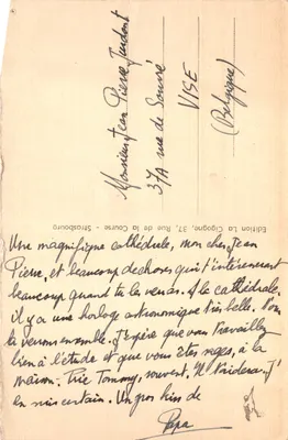 Strasbourg — Catedral e Palácio dos Rohan — Edição La Cigogne — Verso