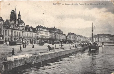 Rouen — Perspective des Quais de la Bourse et de Paris — Éditeur : M. L. G. (numéro 138)