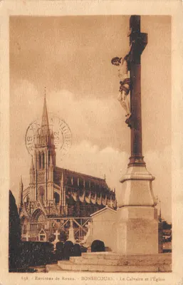 BONSECOURS — Le Calvaire et l'Église — Éditeur : SISX (n° 638)