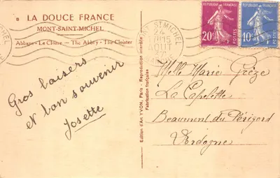 Mont-Saint-Michel — Abbaye - Le Cloître — éditeur YVON, Paris — पीछे