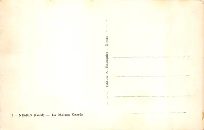 Nîmes (Gard) — Maison Carrée — Édition A. Beauquier — Verso