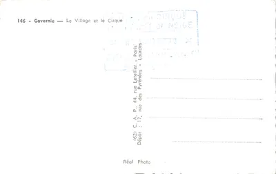 Gavarnie — Le Village et le Cirque — Éditeur Réal Photo, n° 146 — पीछे