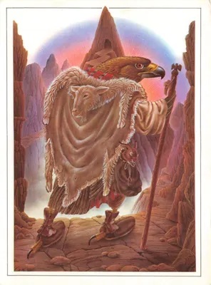L'Épervier-Rex – détail — illustration de Alan Aldridge, éditeur ATHENA, n°9003