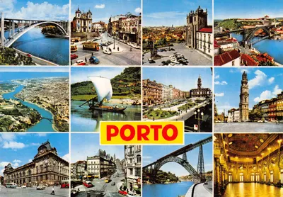 Porto — vue panoramique avec ponts, édifices et rivières — éditeur Portugal Turístico, n° 755/207