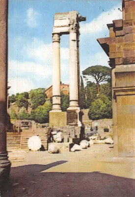 Forum Romain — ruines avec colonnes et arbres — Ricordi Officine Grafiche S.p.A. Milano