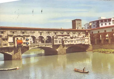Ponte Vecchio — pont sur l'Arno à Florence — éditeur Officine Grafiche Ricordi S.p.A. Milano