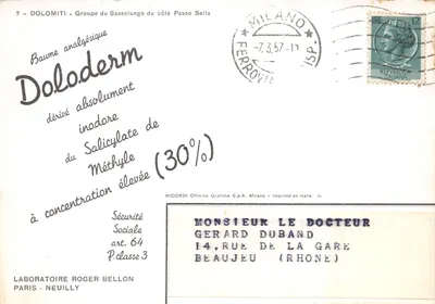 Dolomites - Groupe du Sassolungo côté Passo Sella — éditeur RICORDI Officine Grafiche S.p.A. Milano — पीछे