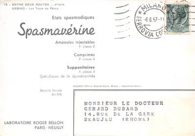 Urbino — Les Tours du Palais — RICORDI Officine Grafiche S.p.A. Milano — पीछे