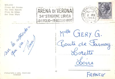 Milano - Piazza del Duomo — Cathédrale du Duomo — éditeur GIESSE n°46 — पीछे