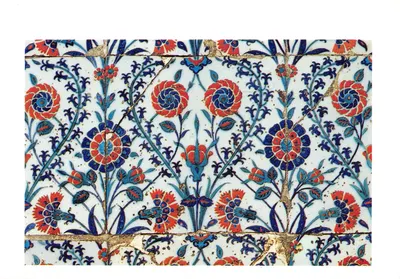 Détail de panneau de carreaux d'Iznik — Mausolée d'Eyüp Sultan — Éditeur Refioğlu Publications