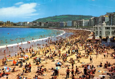 San Sebastián — vue générale de la plage — Fotocolor Galarza, N° 40