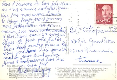 San Sebastián — vue panoramique en quatre scènes — éditeur POR FERNANDO, n° 711104 — पीछे