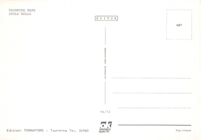 Taormina Mare — plage de l'île belle — Éditions Tornatore, n° 687 — पीछे