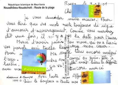 Nouadhibou-Nouakchott : Route de la plage — République Islamique de Mauritanie, éditeur LE JARDIN DES DUNES, n° 17-1000 — पीछे
