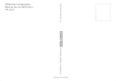 Mare de Déu de Meritxell — église et vue panoramique — Éditions A. Campanà, Barcelone — पीछे