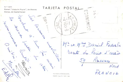 Danse de Castellitserol — scène de danse traditionnelle en costume andalou — éditeur Esbart 'Joaquim Ruyra', de Blanes, n° 1.011 — पीछे