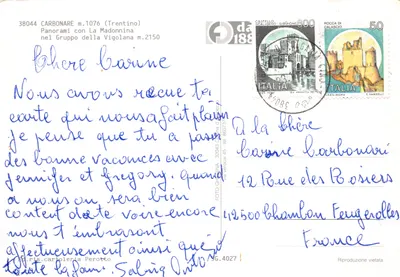 Carbonare — vue panoramique avec rochers et village — éditeur FOTO GHINA — पीछे