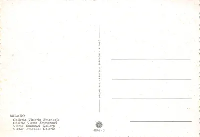 Milano — Galerie Vittorio Emanuele — éditeur Fratelli Scrocchi, n° 4876-3 — पीछे