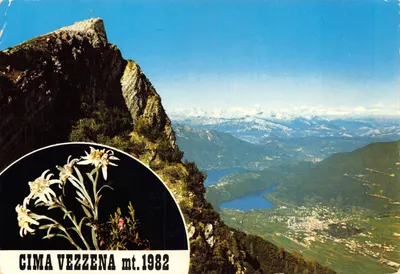 Cima Vezzena — vue panoramique avec lac et montagnes — éditeur S.G. 2108