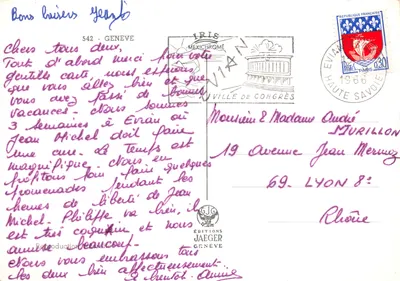 Genève — vue panoramique en cadre géométrique — Éditions Jaeger — पीछे