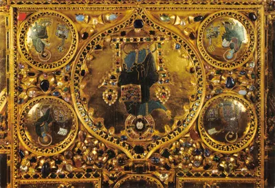 Vénétie - Pala d'or de la basilique Saint-Marc - Christ Pantocrator avec les quatre évangélistes - éditeur S.MARCO