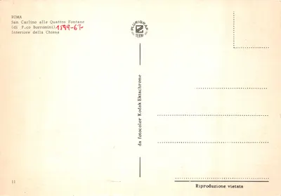 San Carlo alle Quattro Fontane — intérieur de la chapelle (di F.co Borromini) — éditeur PLURIGRAF TERNI — पीछे
