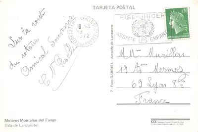 Lanzarote — Montagnes du Feu — éditeur GABRIEL, n°7 — पीछे