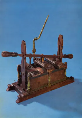 Machine à incendie manuelle — modèle contemporain d'une machine du XVIIe siècle — Science Museum, Londres, n° 647