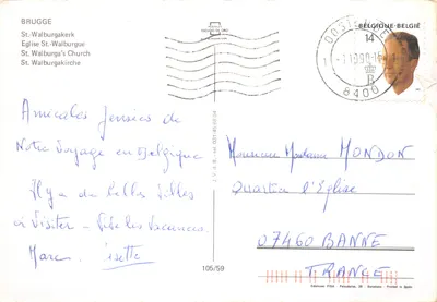 Brugge — Église Sainte-Walburge — Éditions FISA, série 105/59 — पीछे