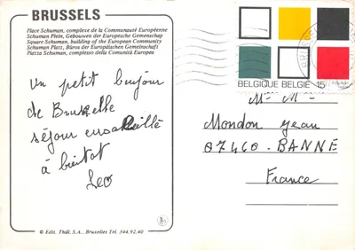 Bruxelles — Place Schuman, complexe de la Communauté Européenne — Edit. Thill, S.A., Bruxelles — पीछे