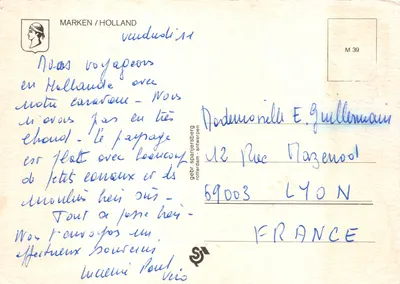 Marken — village aux maisons vertes et bateaux — éditeur gebr. spanjersberg — पीछे
