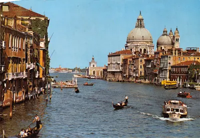 Venise - Canal Grande avec les dômes de la Basilique de la Salute — Reproduction viétala