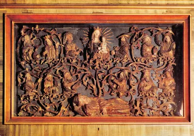 Altar de la scuola dei intagliatori di Tauberbischofsheim — Predella con la Wurzel Jesse — Cramers Kunstanstalt KG, Dortmund