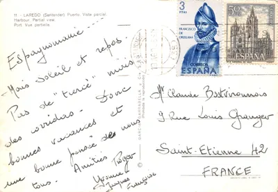 Laredo (Santander) — vue partielle du port et de la plage — éditeur García Garrabella — पीछे
