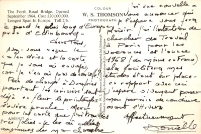 Pont de la Route du Firth — vue panoramique — W. S. THOMSON (Coloured Photographs) Ltd, Édimbourg — पीछे