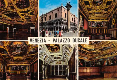Venezia - Palazzo Ducale — vue de la Piazza, intérieurs ornés — éditeur ARDO, n°606