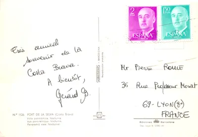Port de la Selva — vue panoramique nocturne — Éditions POSTALES ESCUDO DE ORO, n° 1126 — पीछे