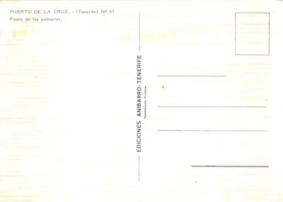 Puerto de la Cruz — Paseo de las Palmeras — Éditions Anibarro Tenerife N° 67 — पीछे