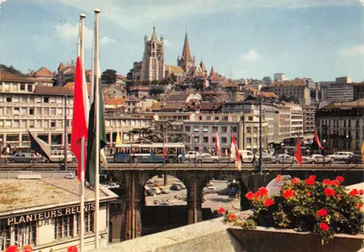 Lausanne — vue du Grand Pont et de la Cathédrale — Éditions Jaeger & Cie