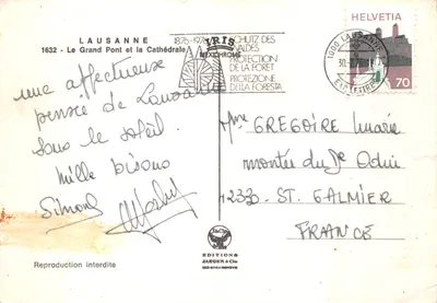 Lausanne — vue du Grand Pont et de la Cathédrale — Éditions Jaeger & Cie — पीछे