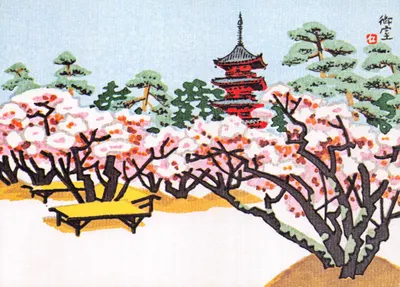 Cherry Blossoms at Ninnaji Temple — Kyoto Handicraft Center, Kyoto, Japon