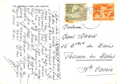 Montreux-Vevey — Vue générale — éditeur : 748 — पीछे