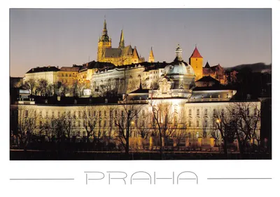Praha — Vue du château de Prague illuminé — éditeur Národní listy, n° 076