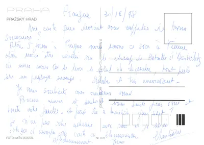 Praha — Vue du château de Prague illuminé — éditeur Národní listy, n° 076 — पीछे