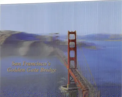 San Francisco's Golden Gate Bridge — vue de la tour principale — éditeur Graphic Illusions, Sonoma, CA