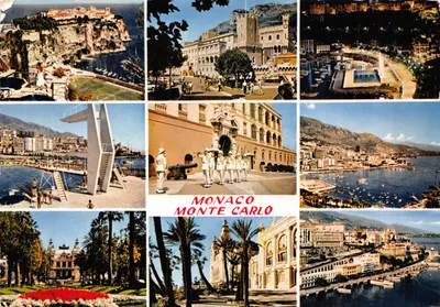 Monaco Monte Carlo — vue panoramique avec château, plages, casino et ville portuaire — éditeur MEXICHROME, n° 99.138.114