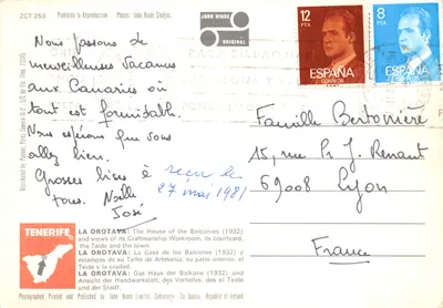 La Orotava — La Casa de los Balcones (1932) — John Hinde Limited — पीछे